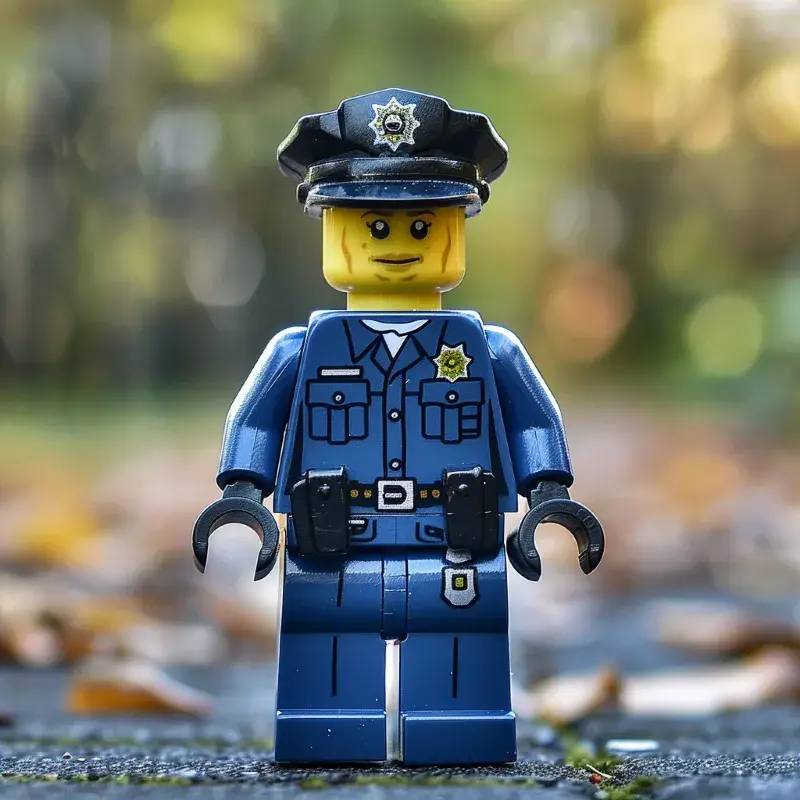 Postacie policjantów wśród figurek LEGO